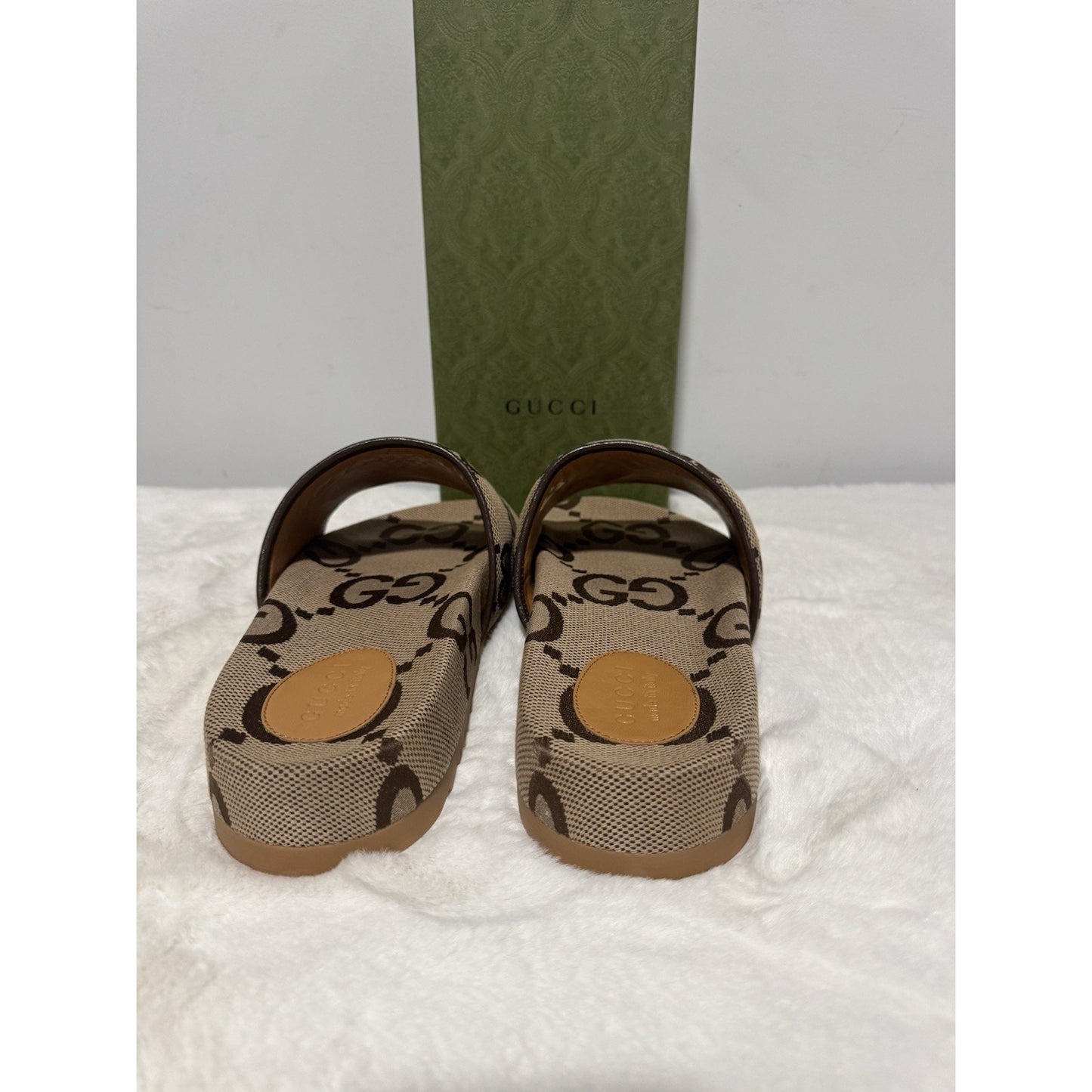 GUCCI Men's Sandals US 14.5/UK 14 canvas JUMBO GG pattern slide