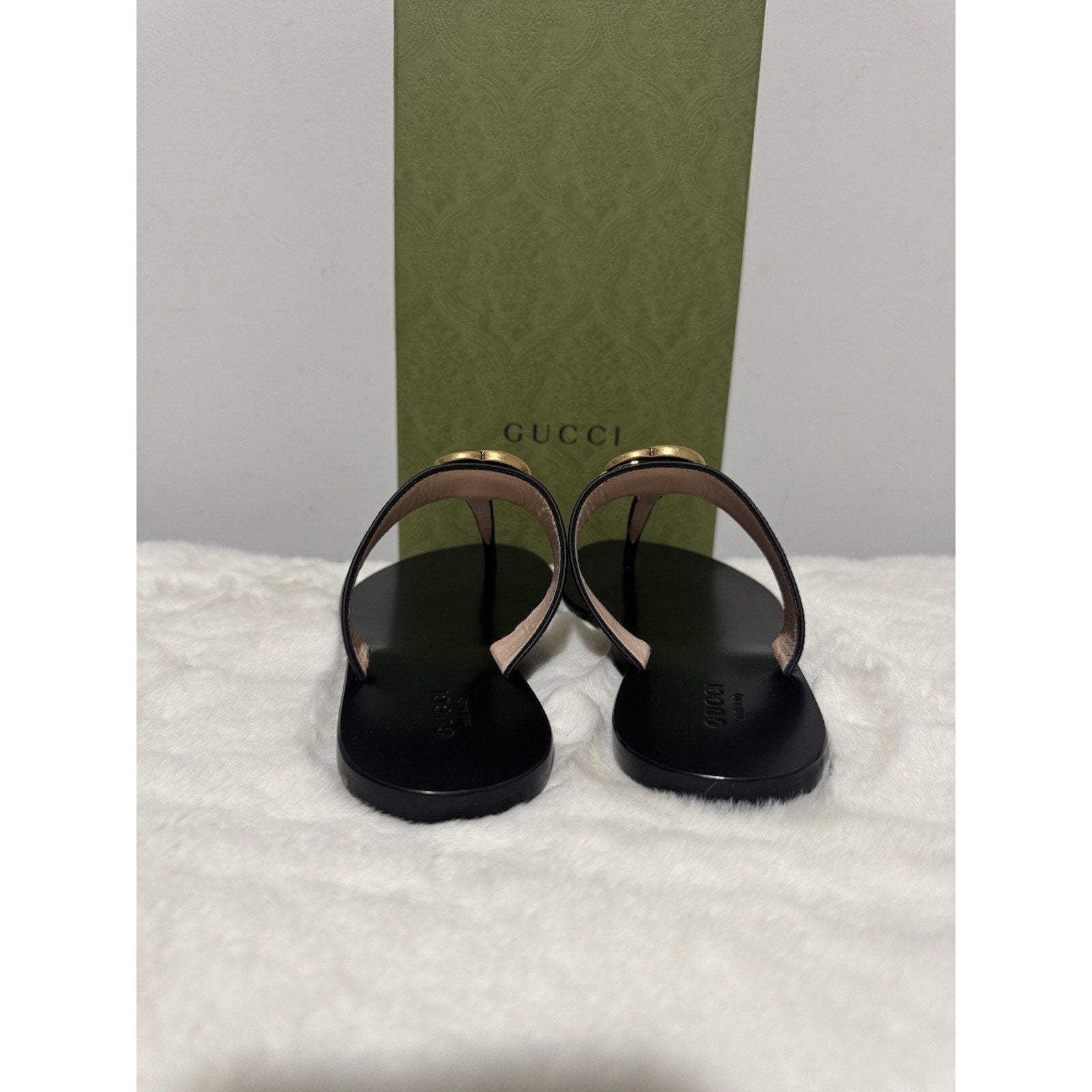 GUCCI Marmont T-Strap Leather Women's Sandals