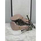 Gucci Allie Striped Leather Sandals, Black/White
