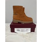 NIB Gucci Slim Horsebit Brown Suede Ankle Boots Authentic