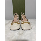Gucci Baby Mid-Heel Horsebit Slingback Pumps