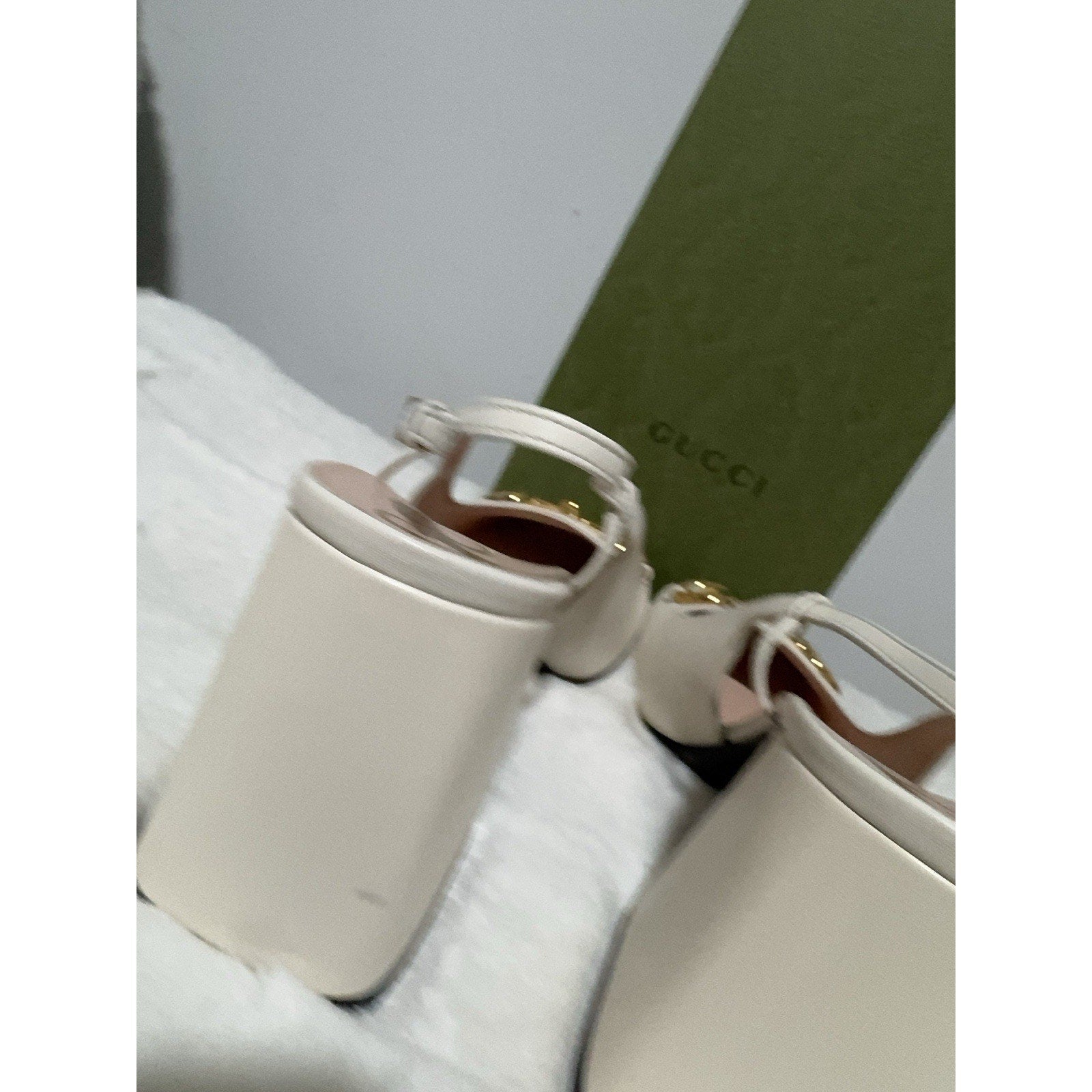 Gucci Baby Mid-Heel Horsebit Slingback Pumps