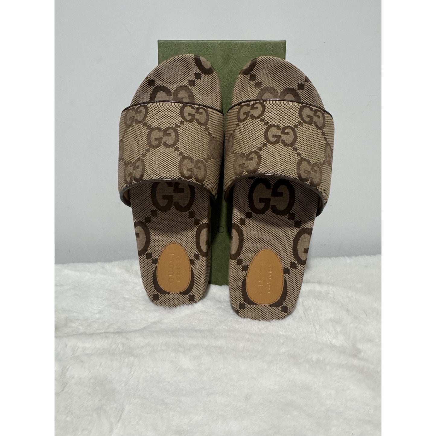 GUCCI Men's Sandals US 14.5/UK 14 canvas JUMBO GG Pattern Slide