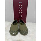 Gucci GG Slip on Sneakers Dark Green Color Elastic Fabric