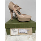 Gucci GG Leather Platform Sandals Skin Rose Pink