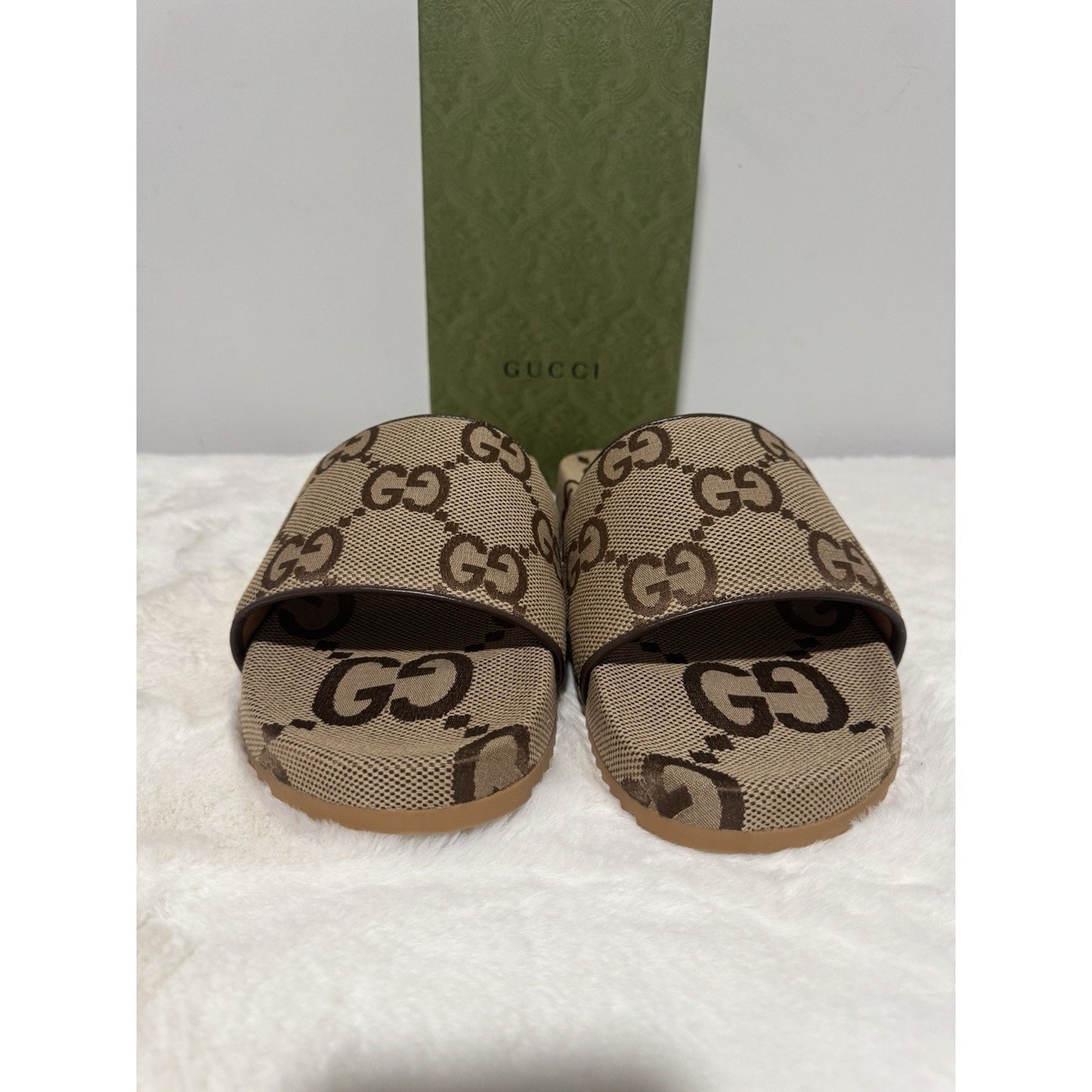 GUCCI Men's Sandals US 14.5/UK 14 canvas JUMBO GG Pattern Slide