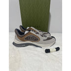 Gucci Men's Gucci Run Sneaker Light Grey Suede