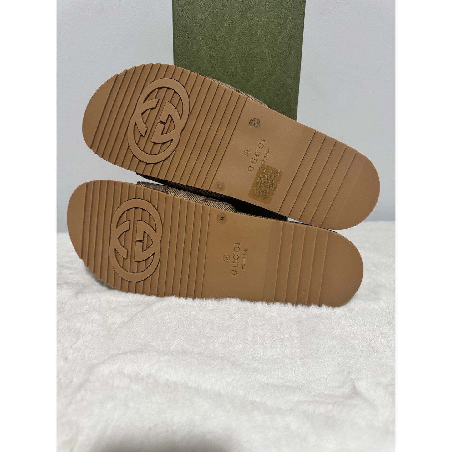 GUCCI Men's Sandals US 14.5/UK 14 canvas JUMBO GG Pattern Slide