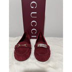 NEW GUCCI Women's Suede Kensington Horsebit Loafers Ballet Flats