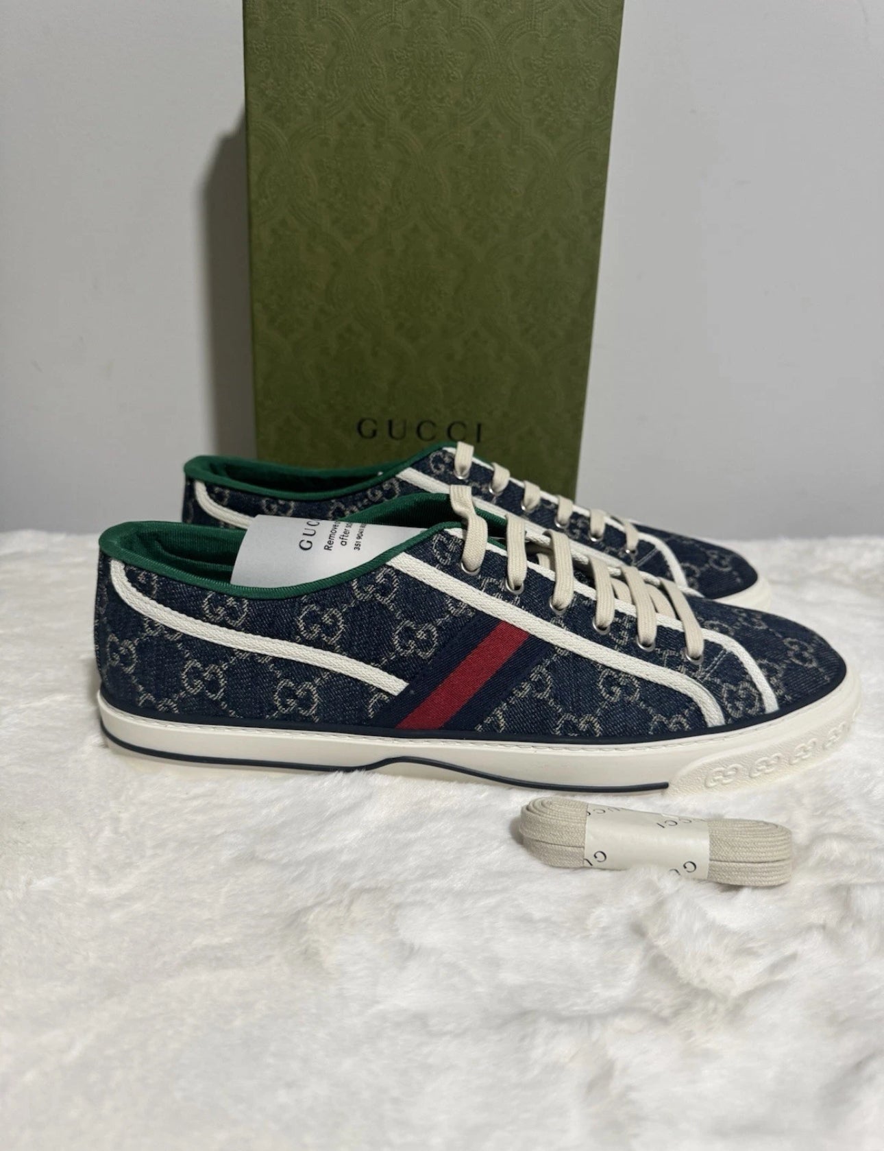 Gucci Tennis 1977 Denim GG Print Sneakers