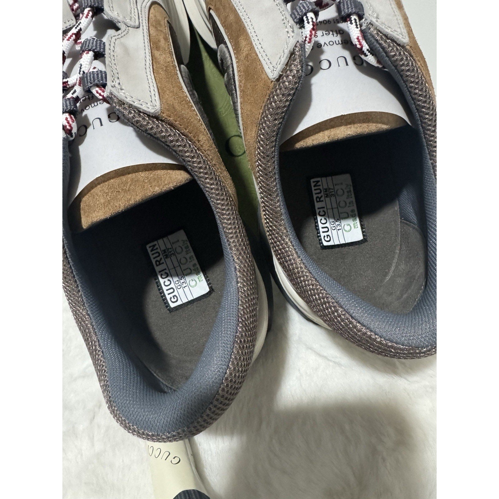 Gucci Men's Gucci Run Sneaker Light Grey Suede