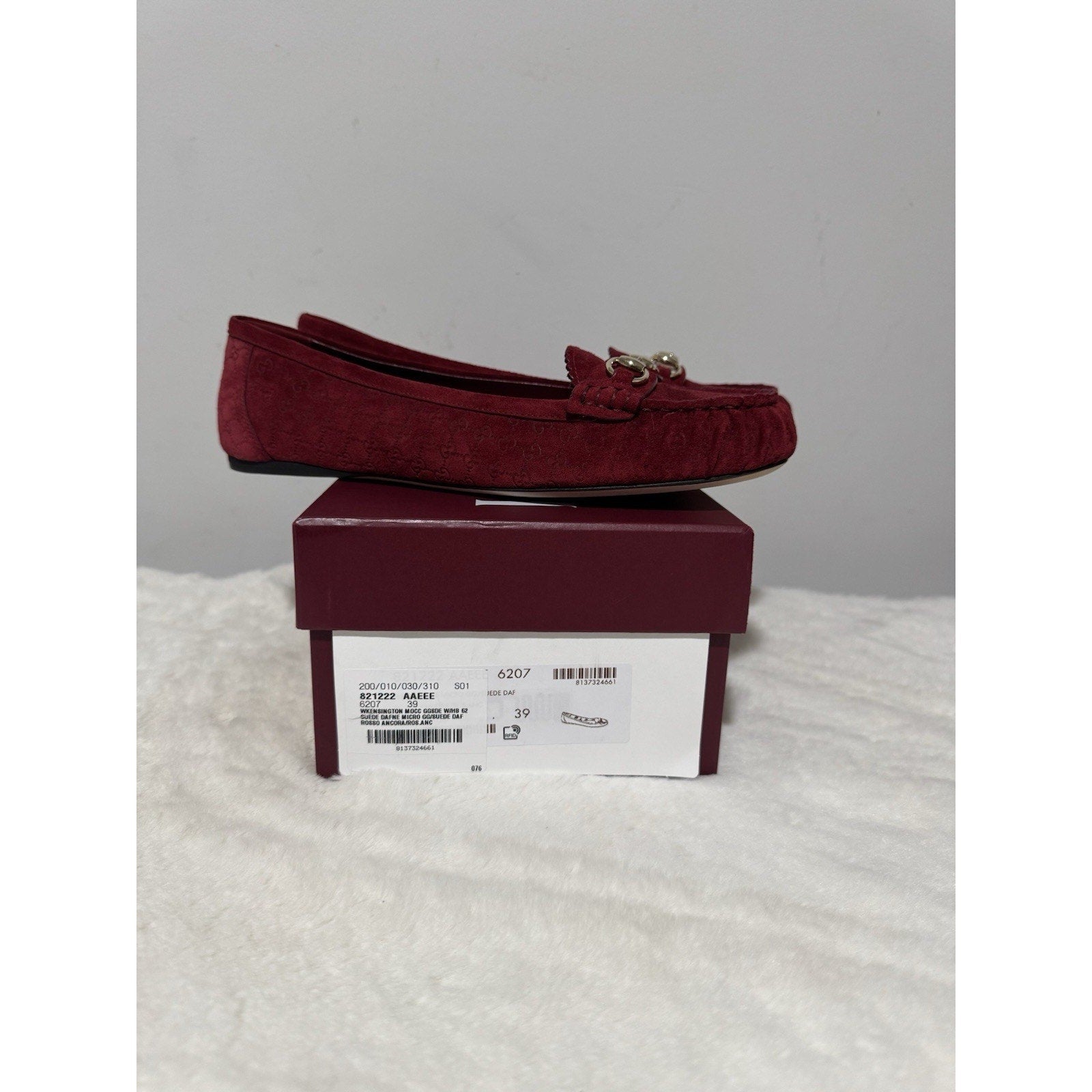 NEW GUCCI Women's Suede Kensington Horsebit Loafers Ballet Flats