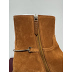 NIB Gucci Slim Horsebit Brown Suede Ankle Boots Authentic