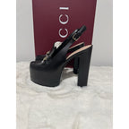 Gucci Ottavia Leather Platform Loafer Pumps New with Box