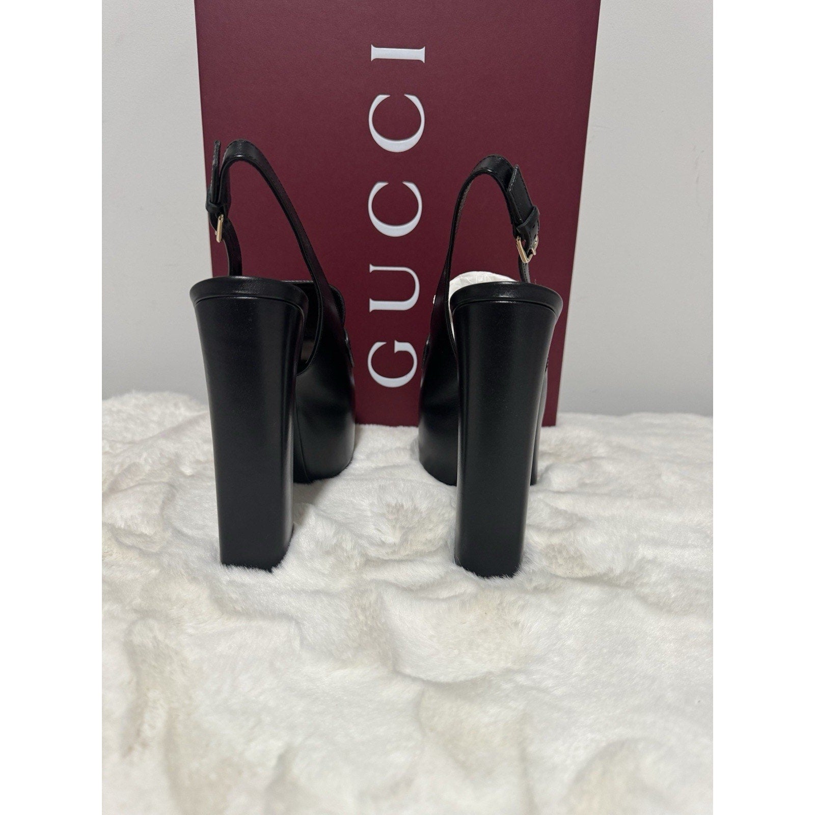 Gucci Ottavia Leather Platform Loafer Pumps New with Box