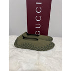 Gucci GG Slip on Sneakers Dark Green Color Elastic Fabric