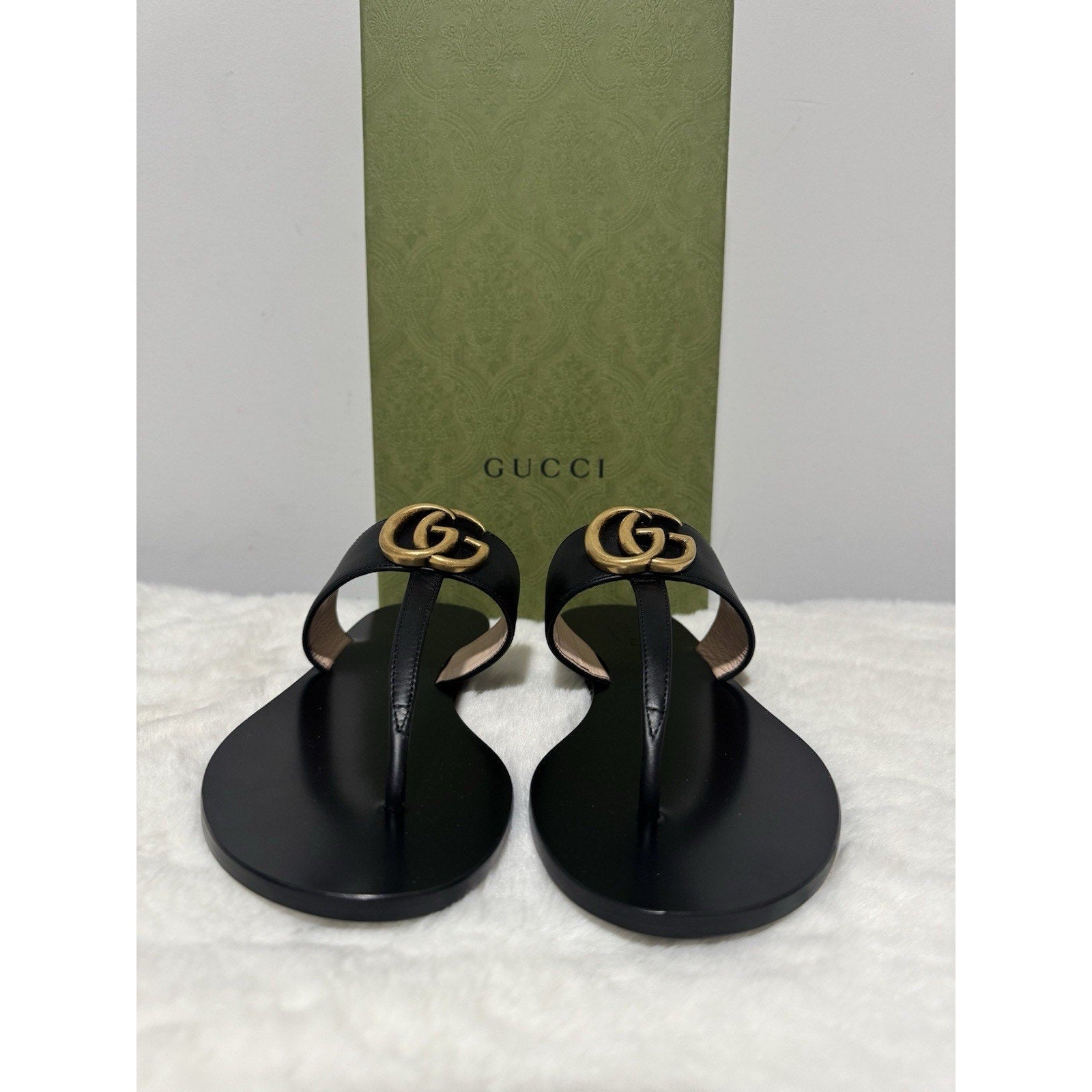 GUCCI Marmont T-Strap Leather Women's Sandals