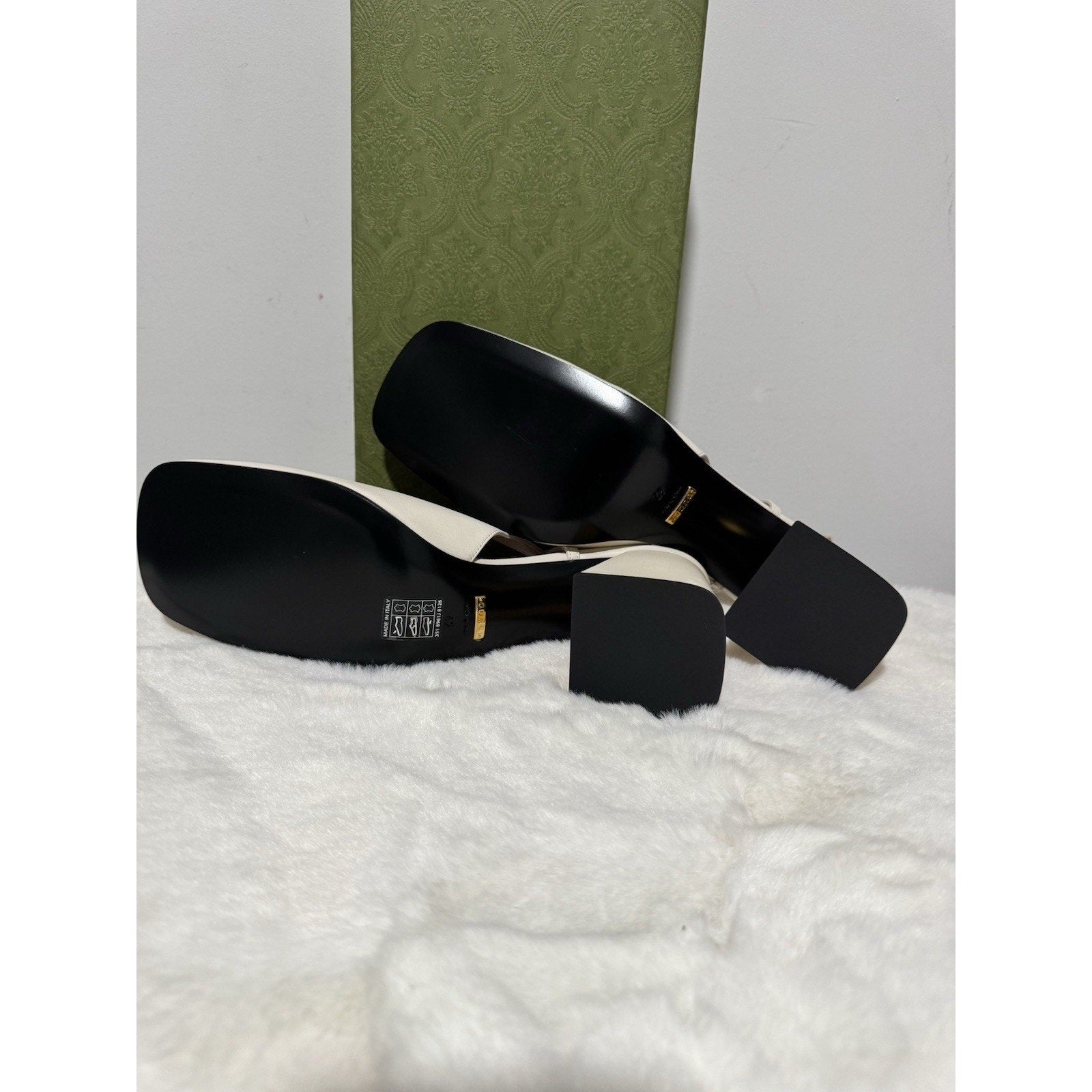 Gucci Baby Mid-Heel Horsebit Slingback Pumps