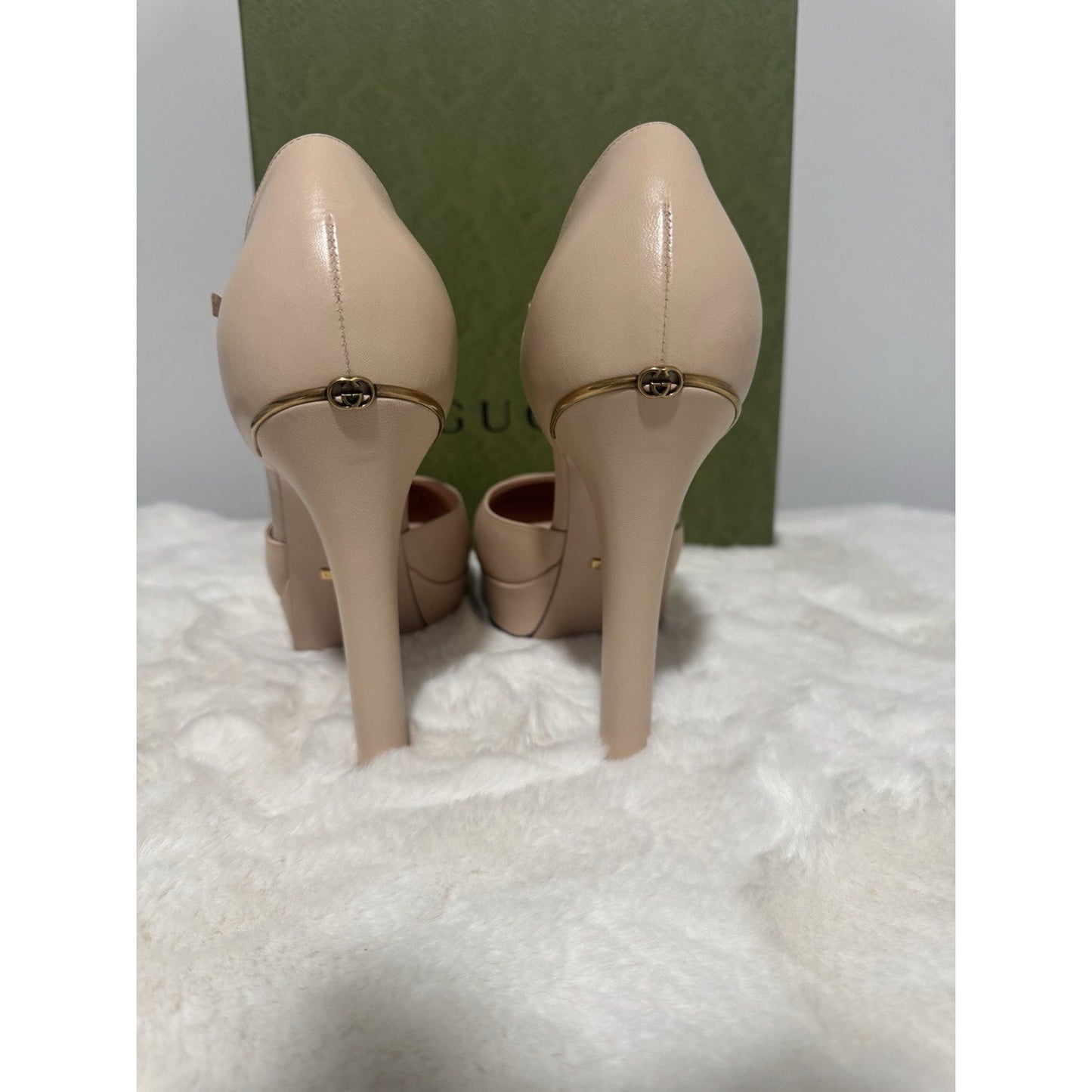 Gucci GG Leather Platform Sandals Skin Rose Pink Sz 41/ US11